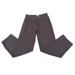 GARAGE Women's High Waisted Wide Leg Pants Dark Gray Casual Baggy Size 01